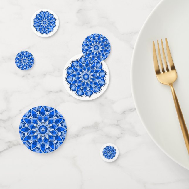 Confettis Mandala en bleu (Groupe)