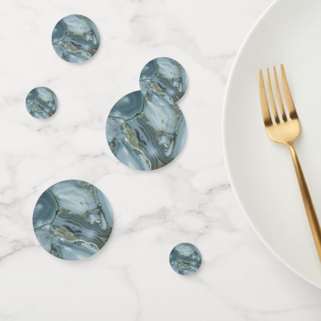 Confettis Marbre gris bleu avec Veine or (Groupe)