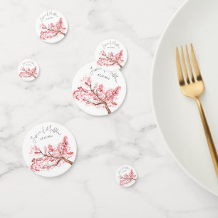 Confettis Mariage aquarelle Fleur de cerisier rose