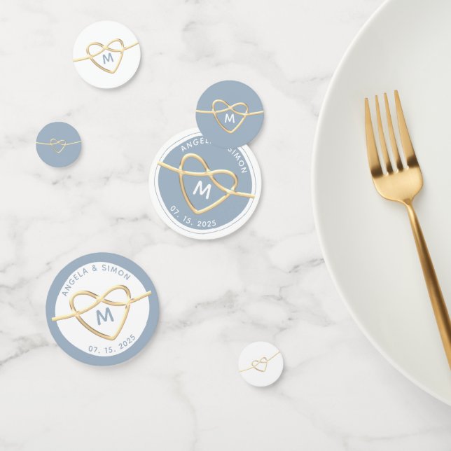 Confettis Mariage bleu Dusty (Groupe)