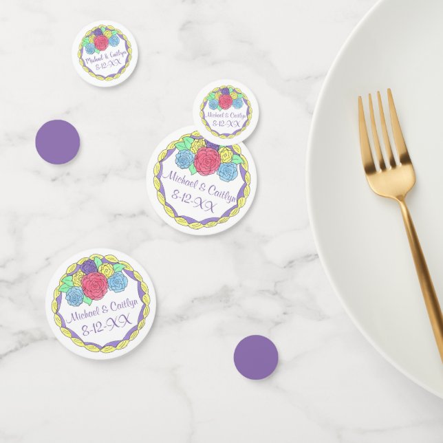 Confettis Mariage Cake Pastel Fête des mariées Rose Annivers (Groupe)