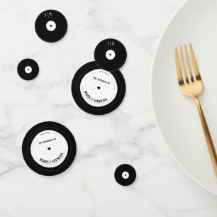 Confettis Mariage de déco Vintage rétro record de vinyle