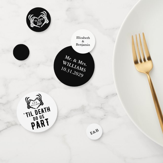 Confettis Mariage de squelette personnalisé jusqu'à la mort (Groupe)