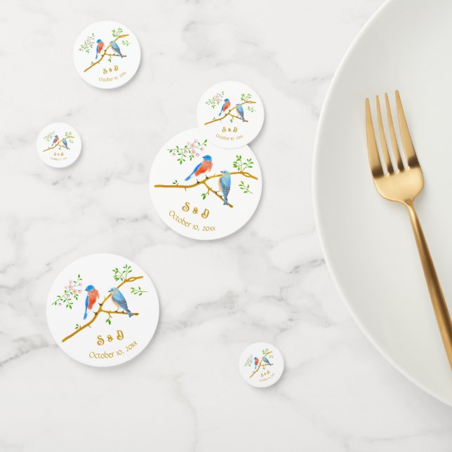 Confettis Mariage des merles bleus (Groupe)