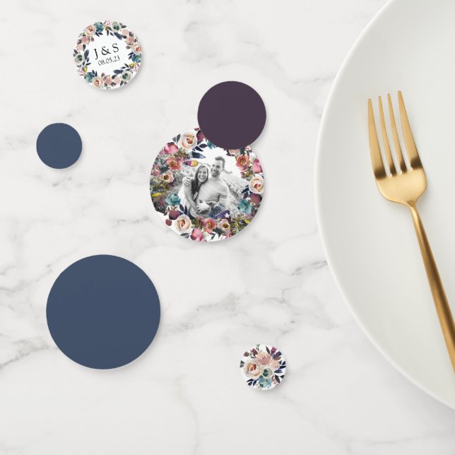 Confettis Mariage Floral Élégant (Groupe)