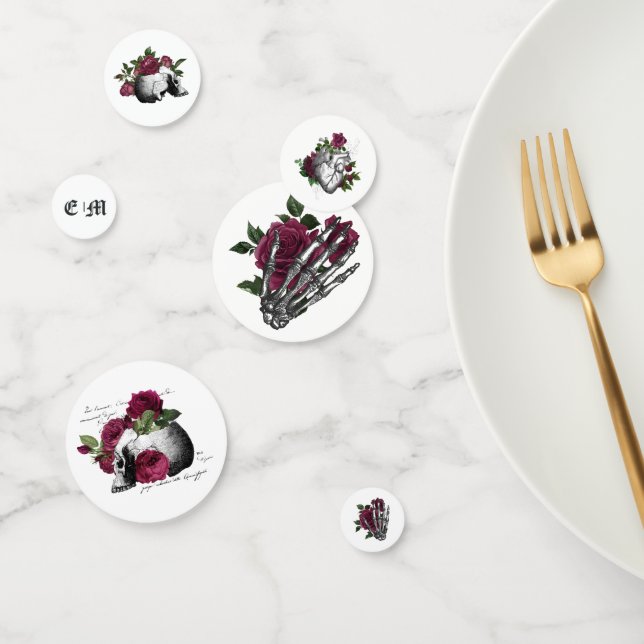 Confettis Mariage Floral Gothique Bourgogne (Groupe)