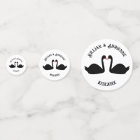 Mariage gothique Baiser Black Swans Personnalisé