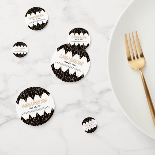 Confettis Mariage Motif Gold et Black Art Déco (Groupe)