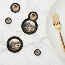 Mariage personnalisé pois dorés et noirs
