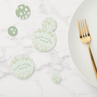 Confettis Mariage Rose Blanche Vert Sauge