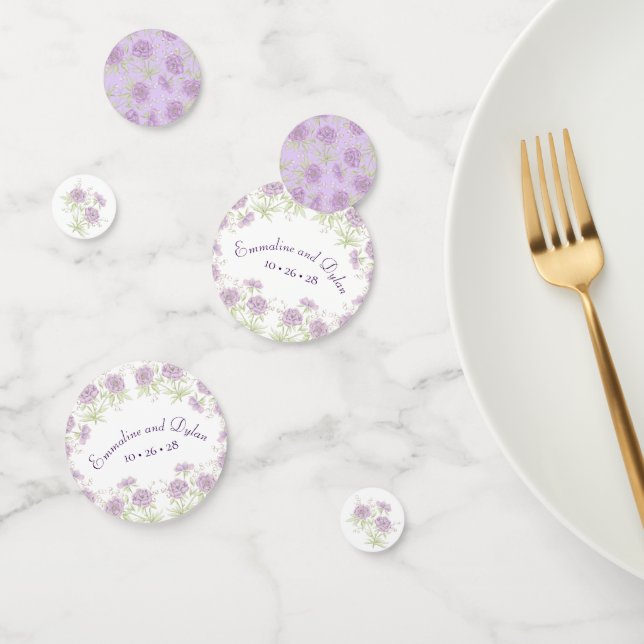 Confettis Mariage Rose Violette Lavande (Groupe)