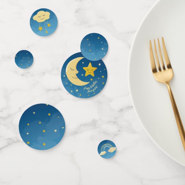 Confettis Marine Blue Gold Twinkle Little Star Table Confett (Groupe)