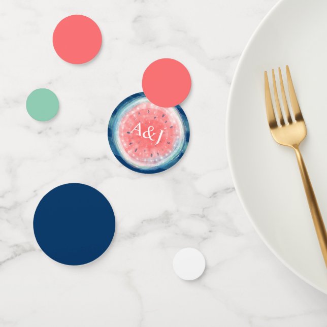 Confettis Marine Coral bleu rose Rustique Mariage Watermelon (Groupe)