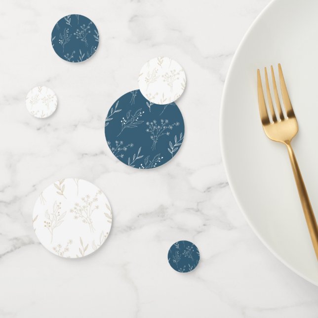 Confettis Marine Corner Floral Boho Mariage (Groupe)