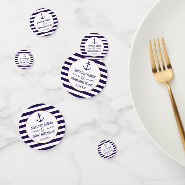 Confettis Marine nautique et Blancs Ancre mariage Favoriser (Groupe)