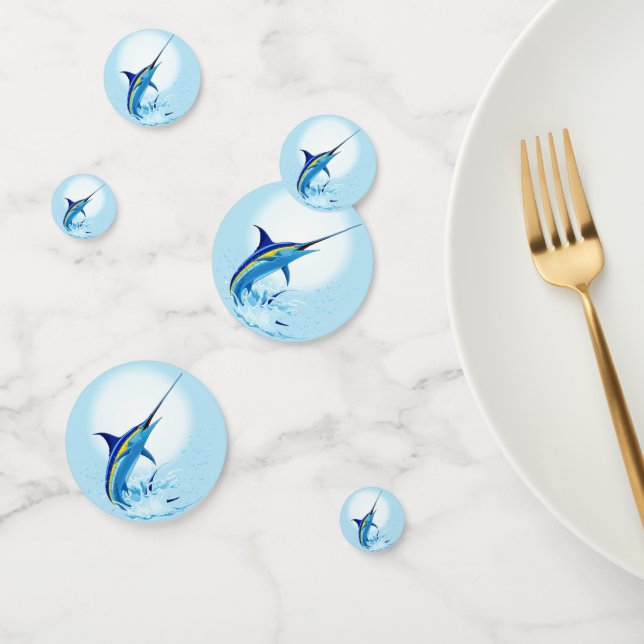 Confettis Marlin Bleu Jaillissant de l'Océan (Groupe)