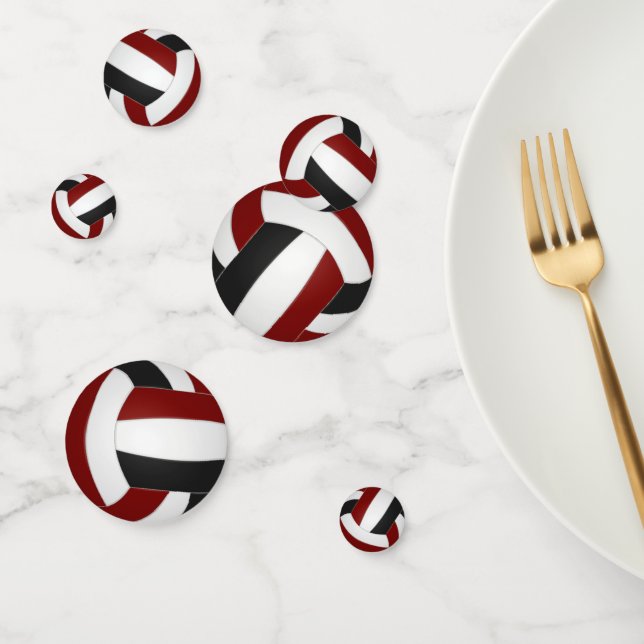 Confettis maroon black volleball équipe couleurs sport (Groupe)