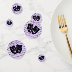Confettis Masques de musique et de théâtre violets