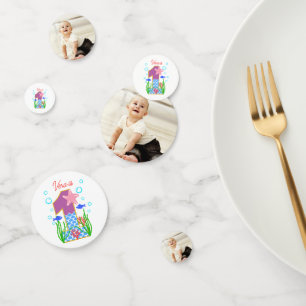 Confettis Mermaid Thème 3-Photo Décoration Premier Anniversa