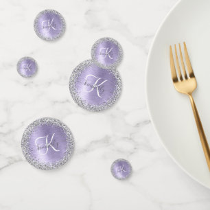 Confettis Métal brossé violet Parties scintillant d'argent N