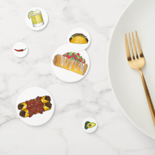 Confettis Mexique Tex Mex Nourriture Taco Enchilada Chimicha
