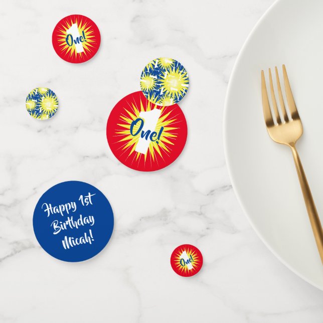 Confettis Mignonne magnifique Colorée 1er Anniversaire Thème (Groupe)