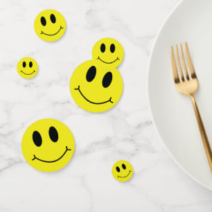 Confettis Millions de sourires visage gris jaune