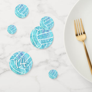 Confettis Modèle floral Doodé volleyball turquoise