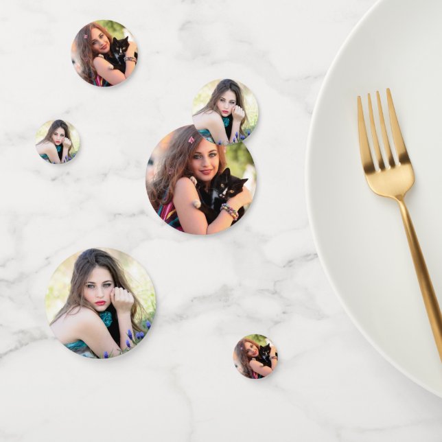 Confettis Moderne Ajoutez Votre Propre Image 2 Photo Personn (Groupe)