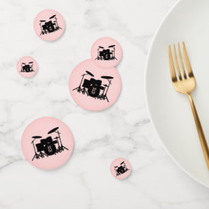 Confettis Monogramme Ensemble de musique Design rose
