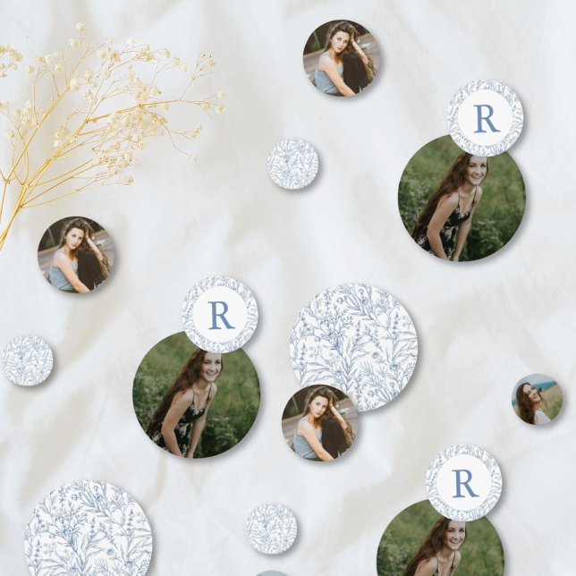 Confettis Monogramme Français Floral Bat mitzvah Photo Confe (Monogram French Floral Bat Mitzvah Photo Confetti
)