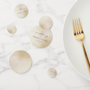 Confettis Monogramme Ombre Yellow Gold Frosted Foil Mariage