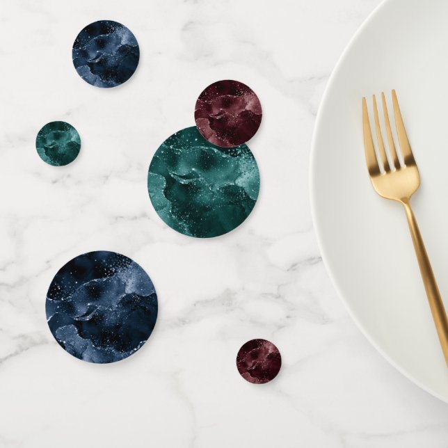 Confettis Moody Agates | Abstrait Joyau foncé de luxe ton (Groupe)