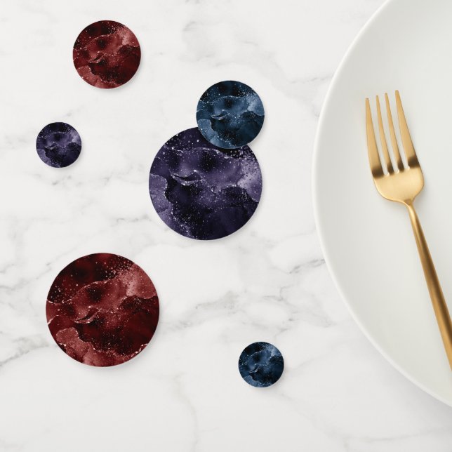 Confettis Moody Agates | Abstrait Joyau foncé de luxe ton (Groupe)