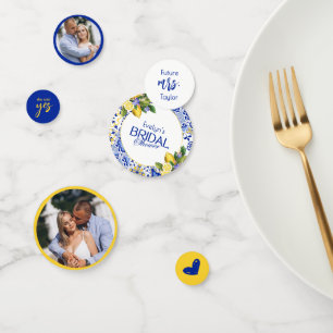 Confettis Mosaïque italienne Carrelage bleu et Fête des mari