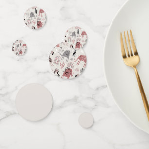 Confettis motif avec de mignons éléphants et girafes géant