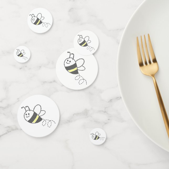 Confettis Motif croisé Imprimer Baby shower d'abeille mignon (Groupe)