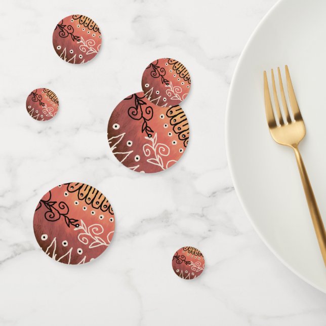 Confettis Motif d'art drôle rouge (Groupe)