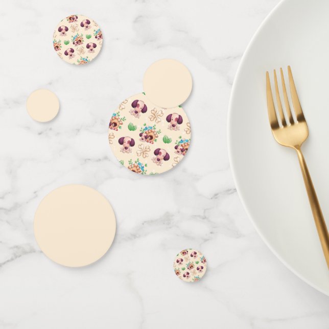 Confettis Motif de chien adorable  (Groupe)