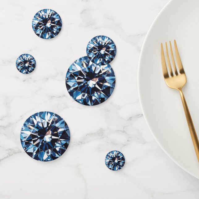 Confettis Motif de cristal Diamant Bleu (Groupe)
