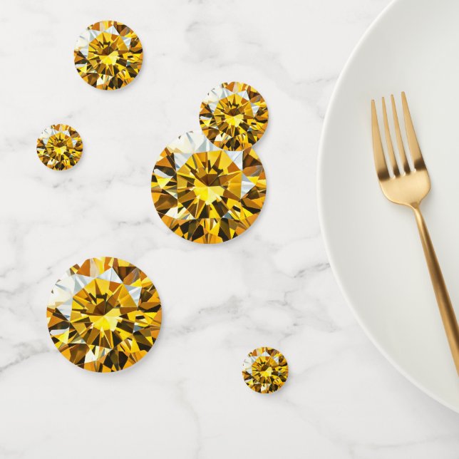 Confettis Motif de diamant jaune (Groupe)