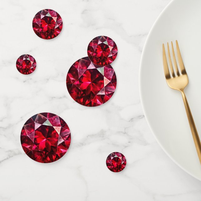 Confettis Motif de rubis rouge profond (Groupe)