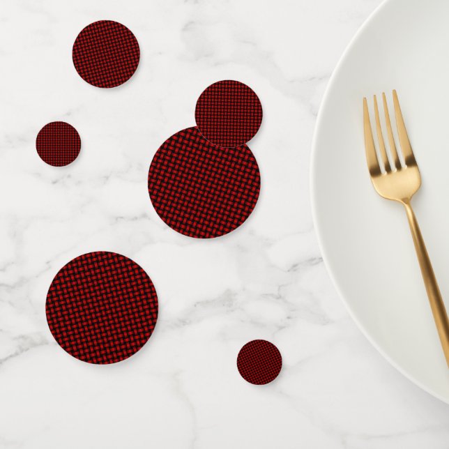 Confettis Motif de tissage noir rouge (Groupe)