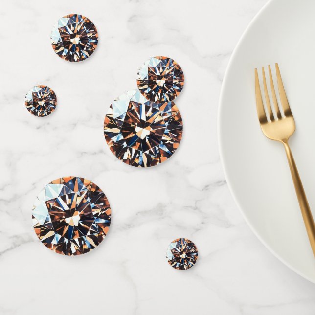 Confettis Motif diamant orange (Groupe)
