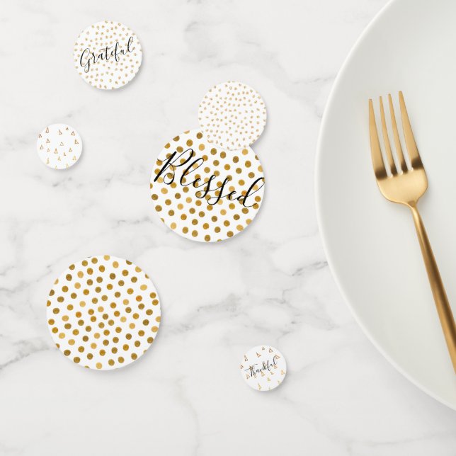 Confettis Motif d'or Grateful Script béni (Groupe)