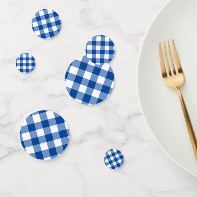 Confettis Motif en vichy bleu (Groupe)
