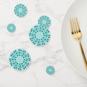 Confettis Motif floral, bleu Turquoise