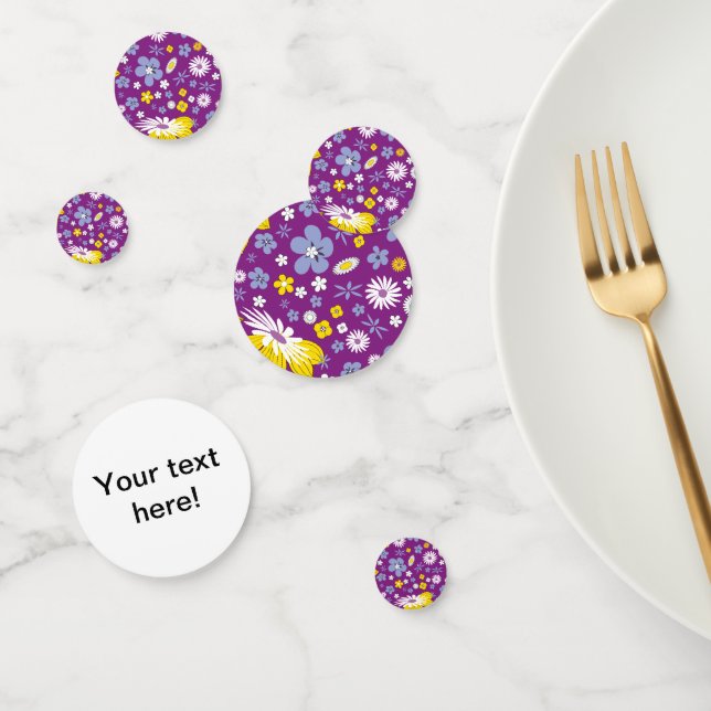 Confettis Motif Floral sans transparence (Groupe)