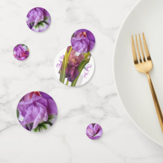 Confettis Motif Floral Violet Rond