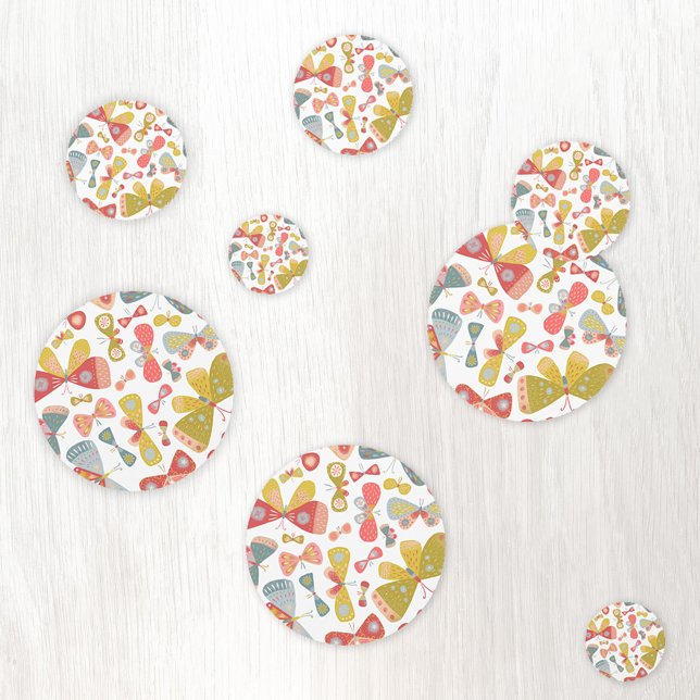 Confettis Motif papillon moderne (Modern pink and green butterfly pattern confetti)